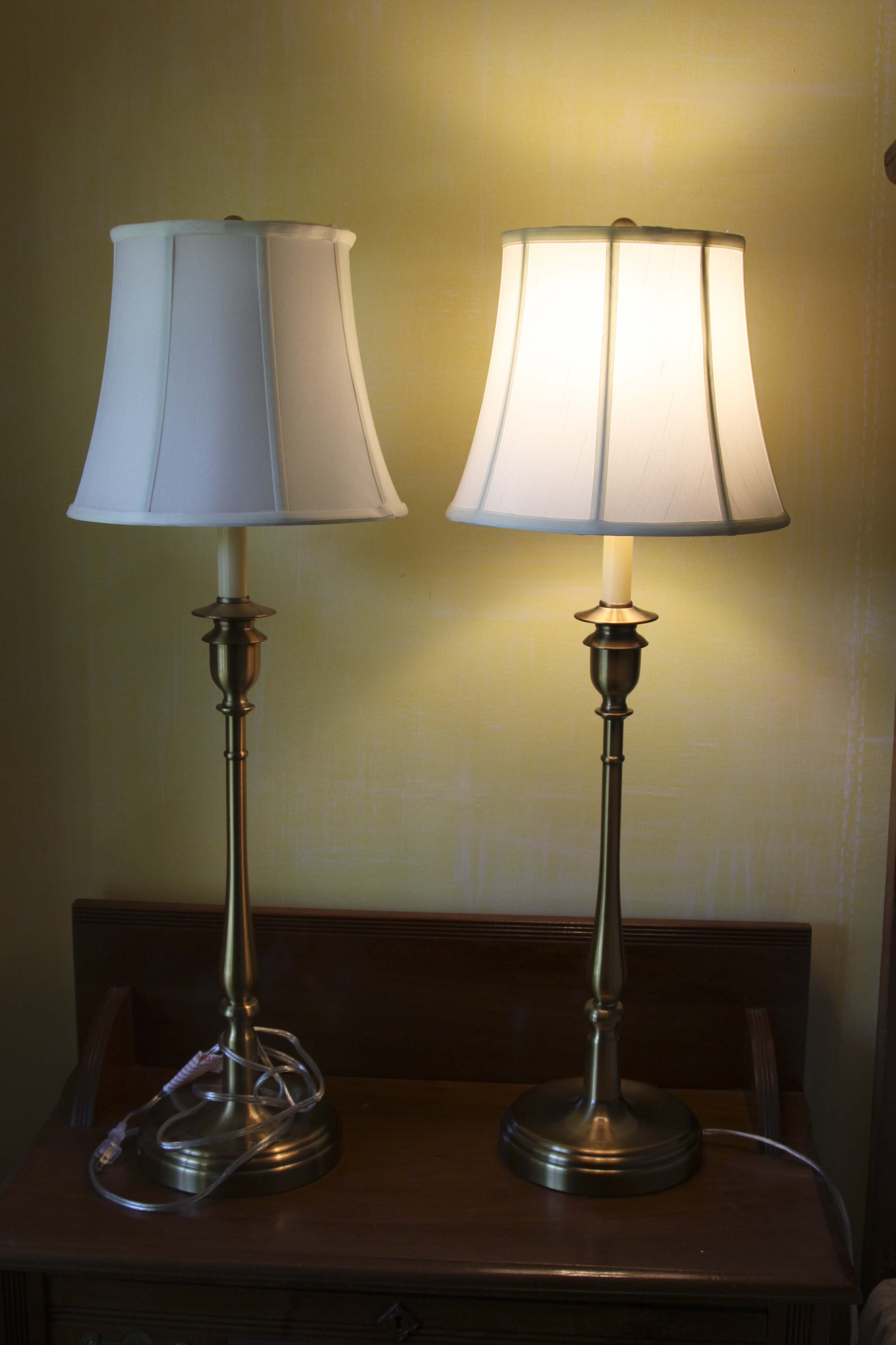 Pair of Ralph Lauren Brass Candlestick Lamps