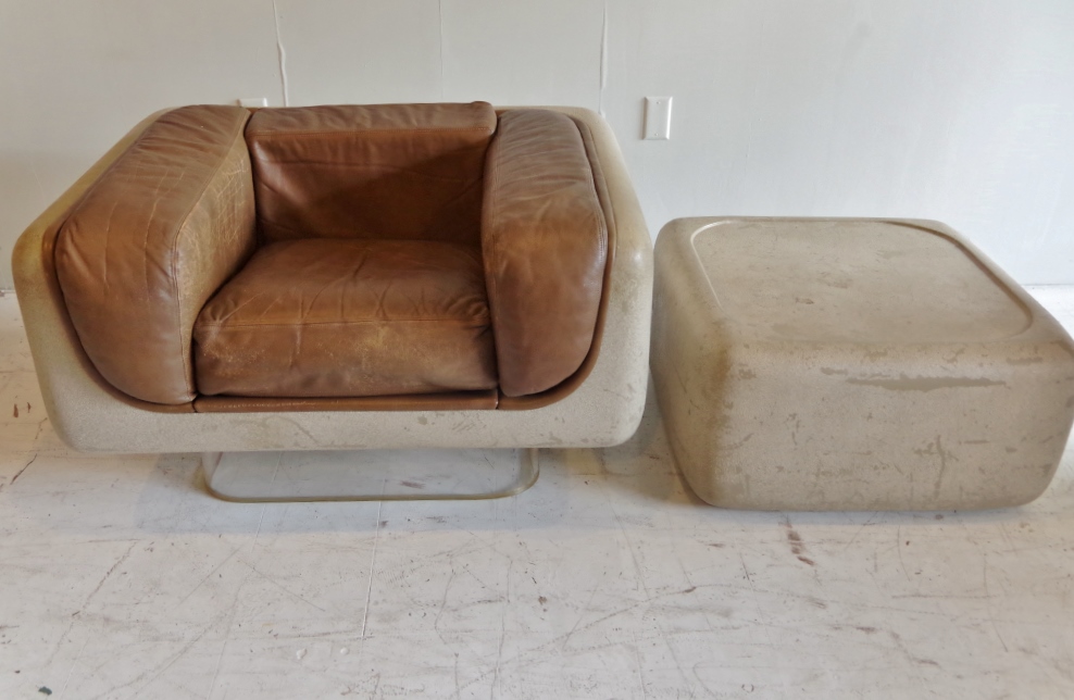 Steelcase 'Soft Seating' Vintage Armchair and Coffee Table