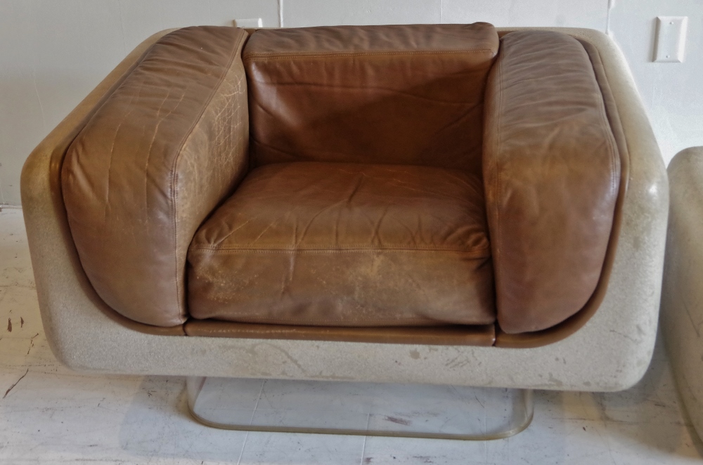 Steelcase 'Soft Seating' Vintage Armchair and Coffee Table