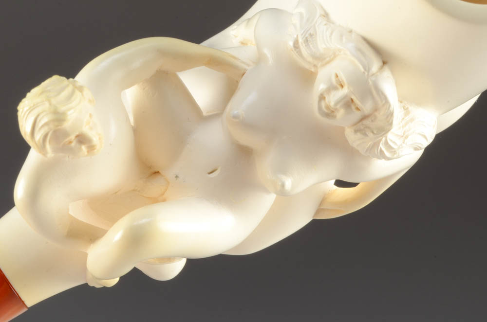 Signed Ismet Bekler Erotic Meerschaum Tobacco Pipe