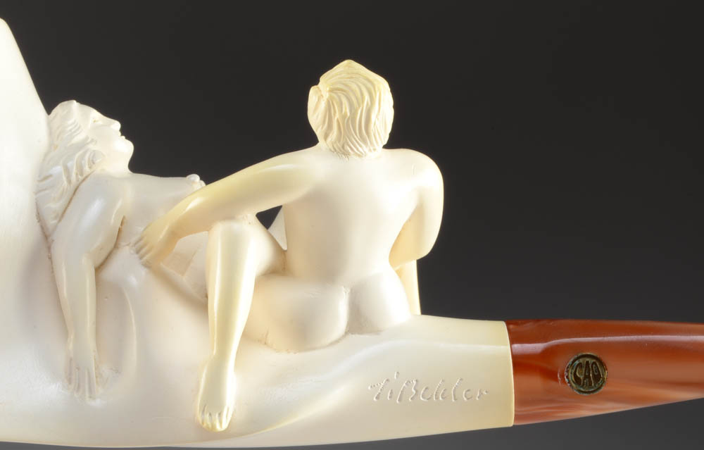 Signed Ismet Bekler Erotic Meerschaum Tobacco Pipe