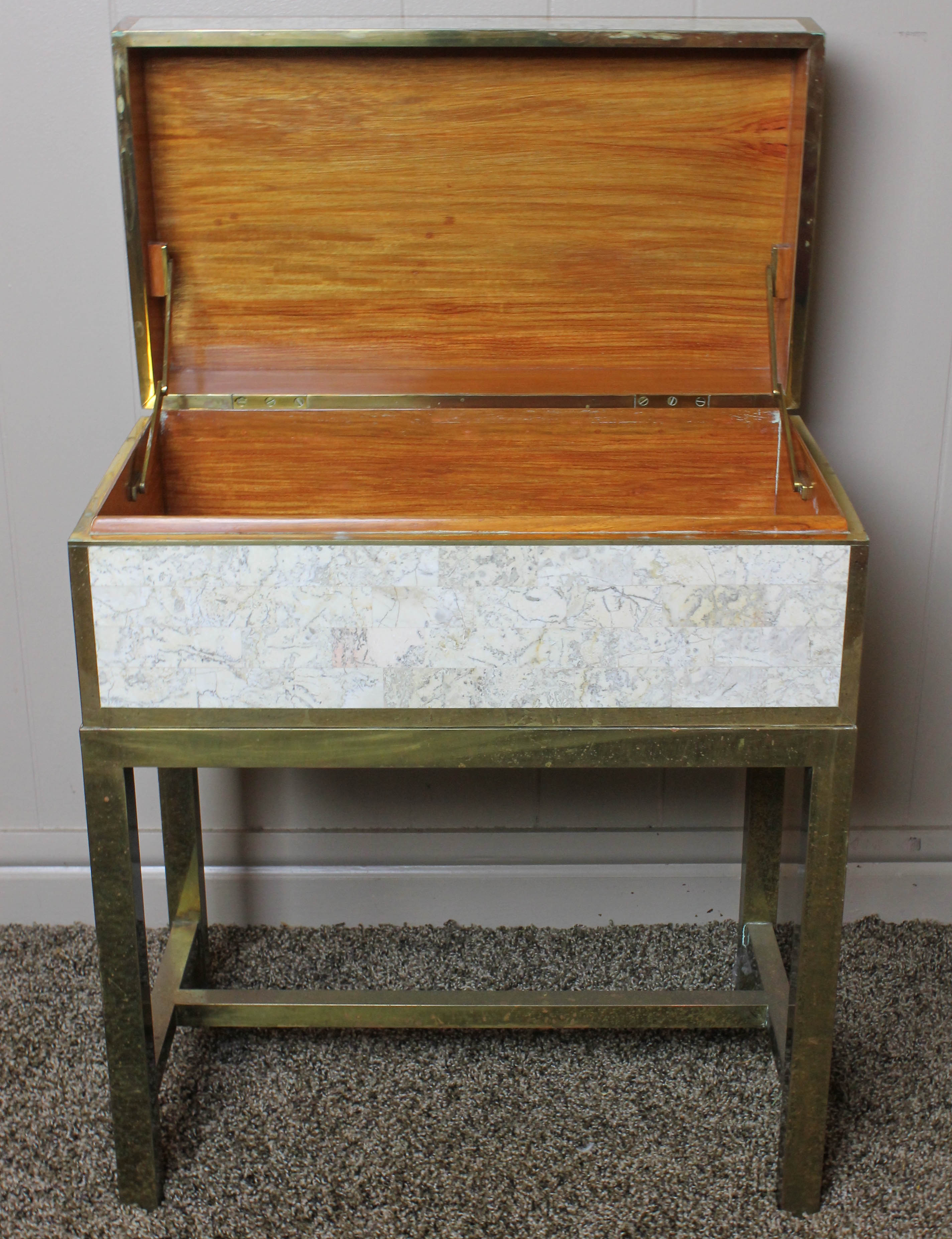 Vintage Storage Chest on Brass Stand