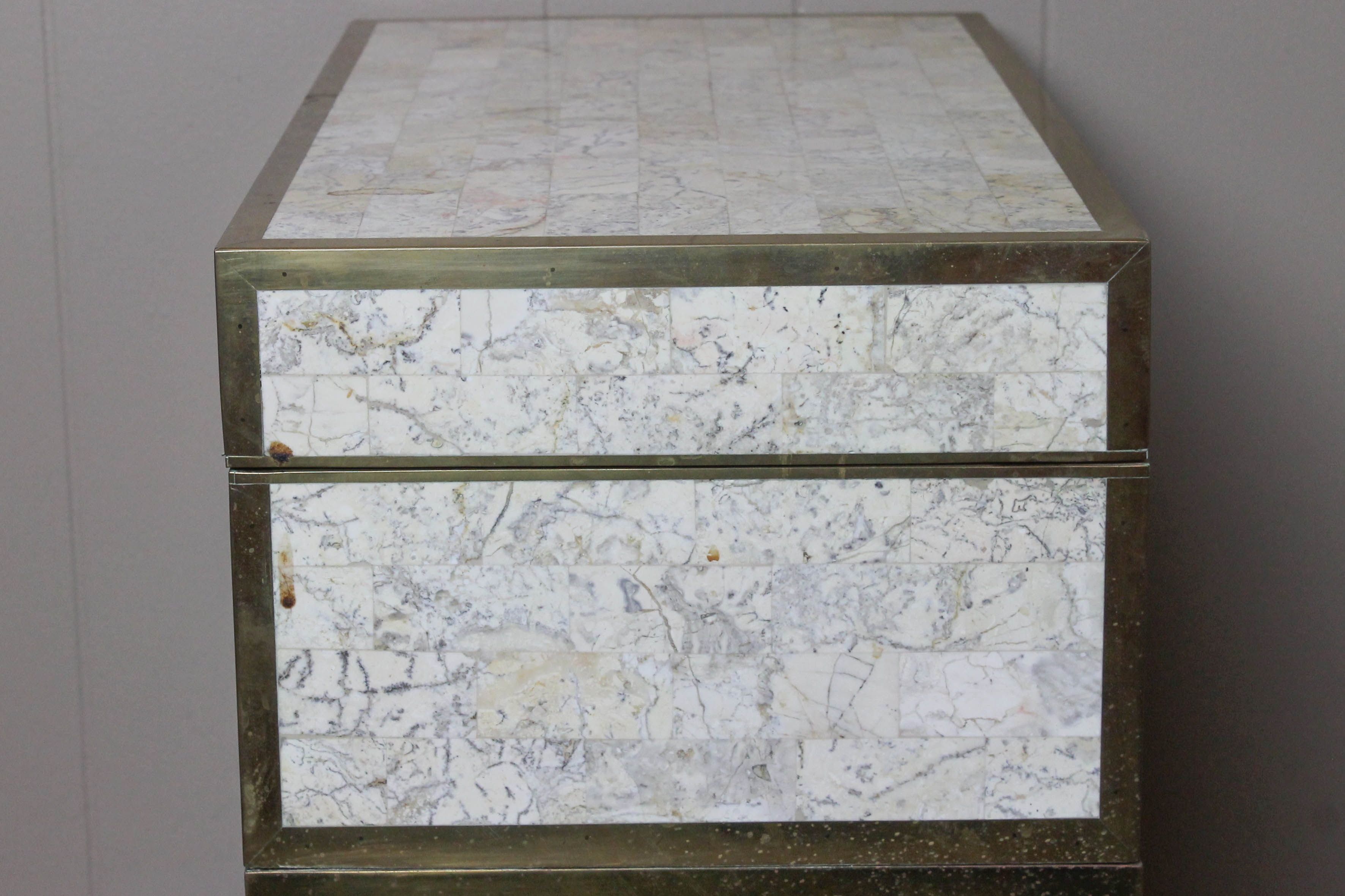 Vintage Storage Chest on Brass Stand