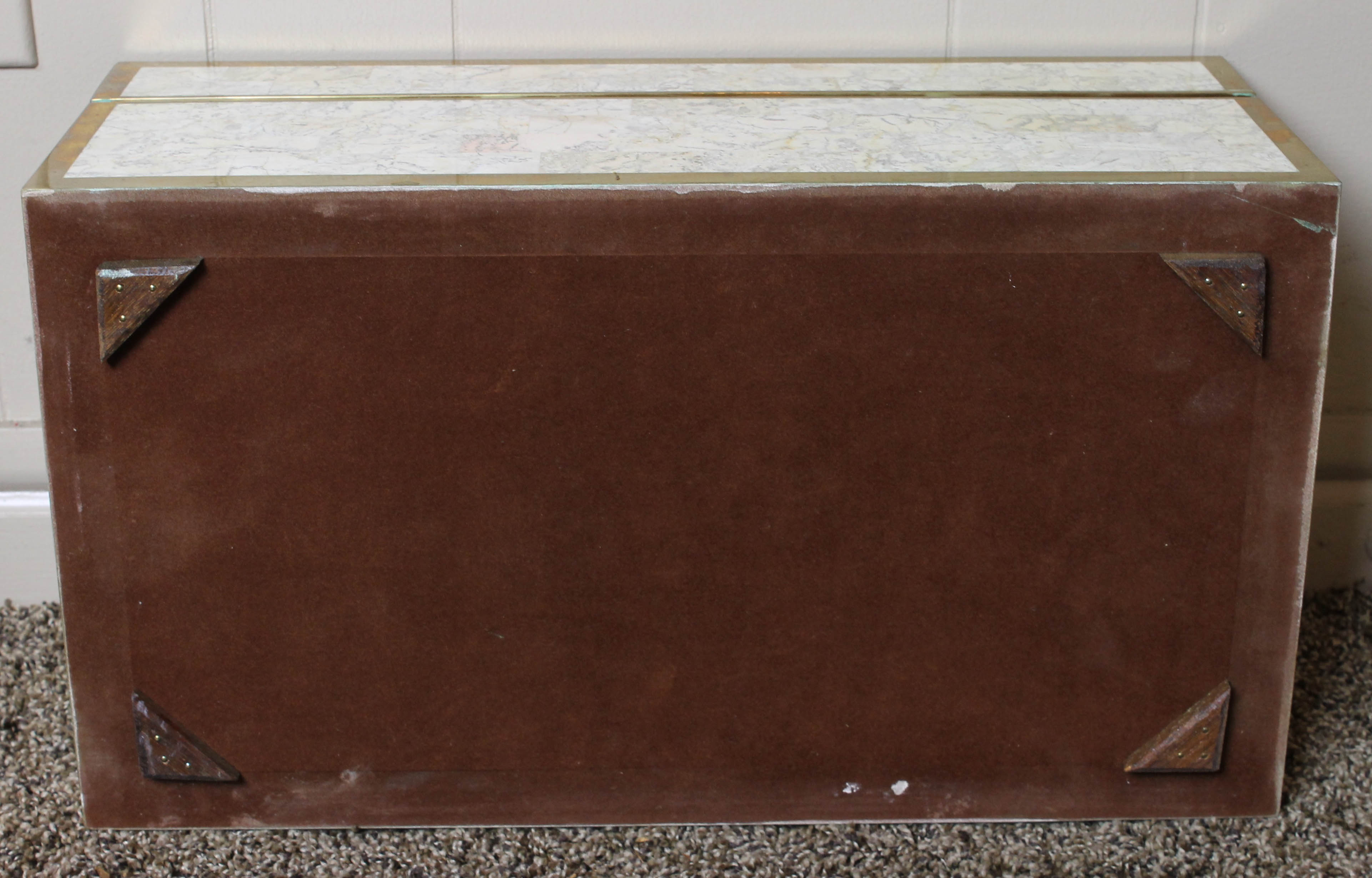 Vintage Storage Chest on Brass Stand