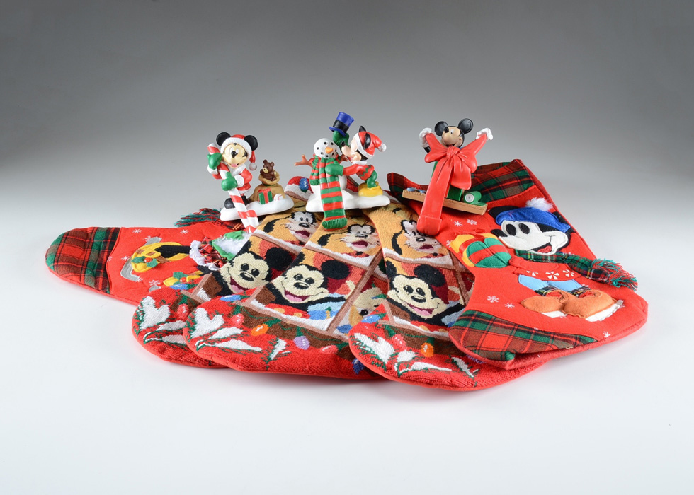 Collection of Disney Christmas Stocking and Stocking Holders