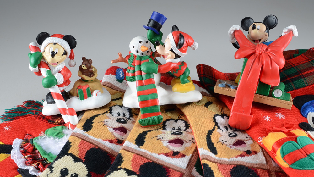 Collection of Disney Christmas Stocking and Stocking Holders
