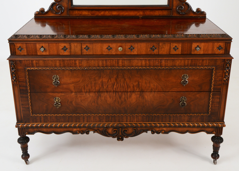 Walnut Carved Dresser by Blackhawk