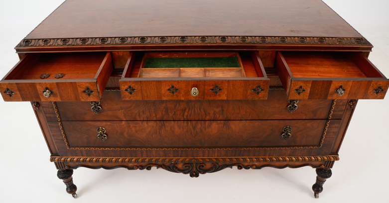 Walnut Carved Dresser by Blackhawk
