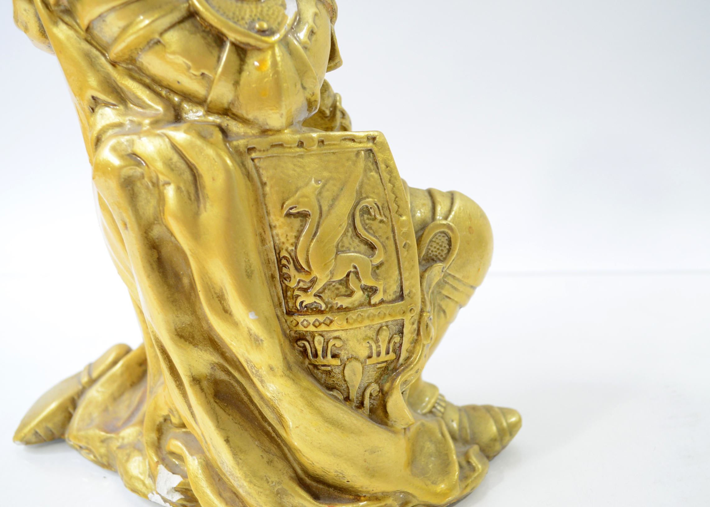 Plaster Statue of Kneeling Knight