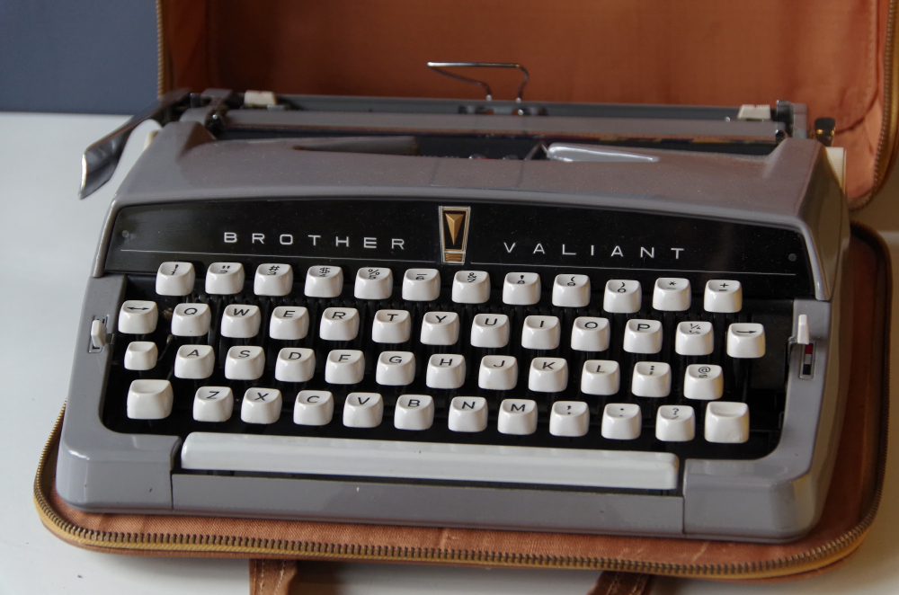 Mid Century Brother 'Valiant' Portable Typewriter with Case