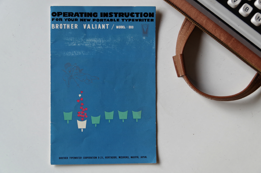 Mid Century Brother 'Valiant' Portable Typewriter with Case