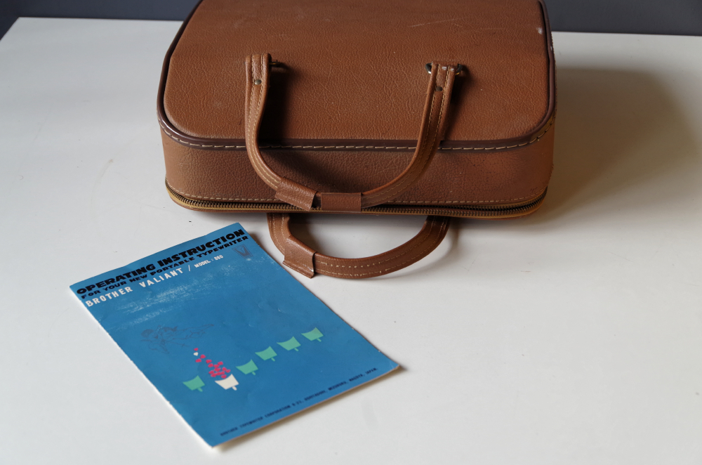 Mid Century Brother 'Valiant' Portable Typewriter with Case