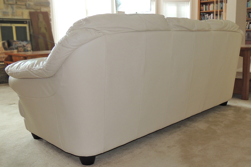 Off-White Leather Sofa