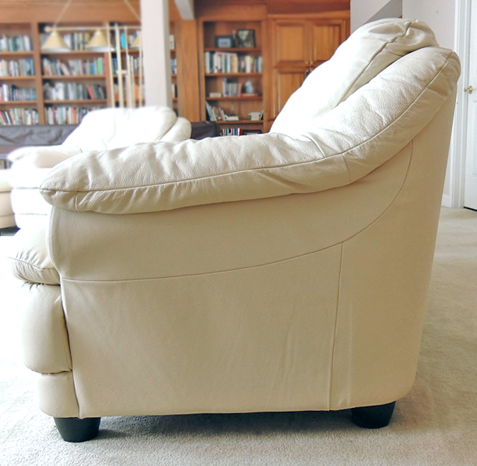 Off-White Leather Sofa