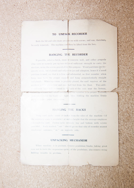 Vintage Cincinnati Time Recorder Company Time Clock