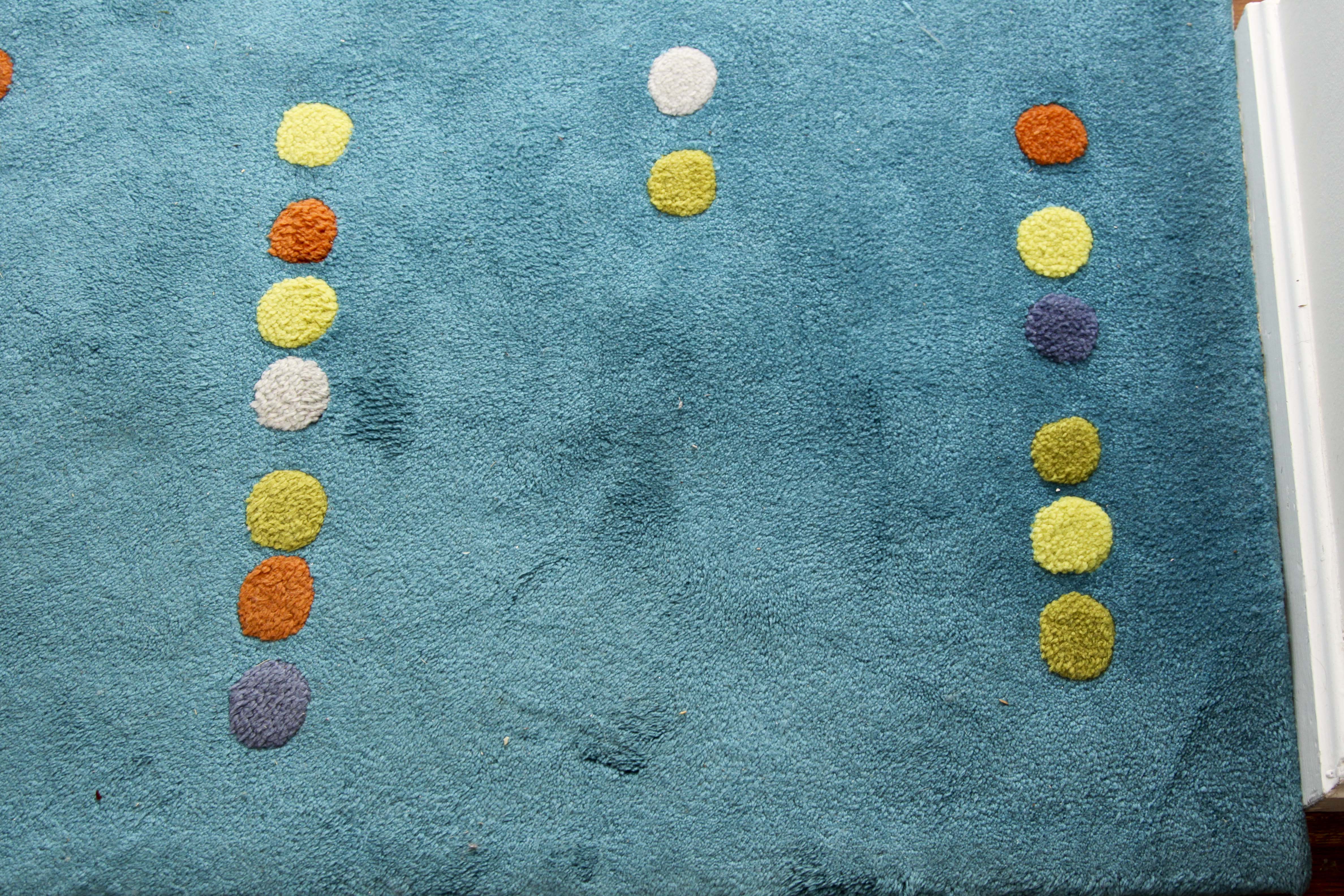 Ikea Blue Polka Dot Area Rug 5'7" x 7'10"