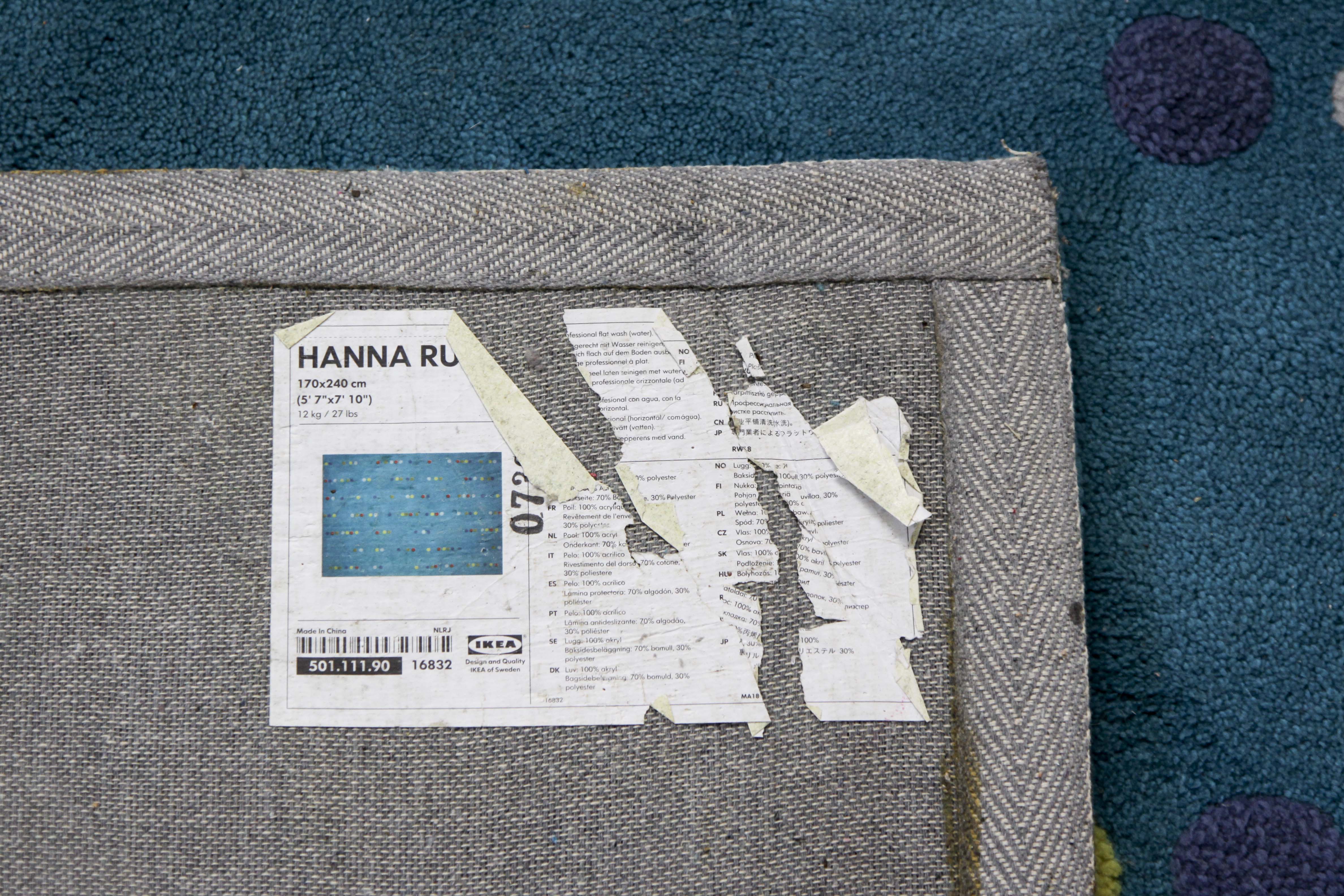 Ikea Blue Polka Dot Area Rug 5'7" x 7'10"