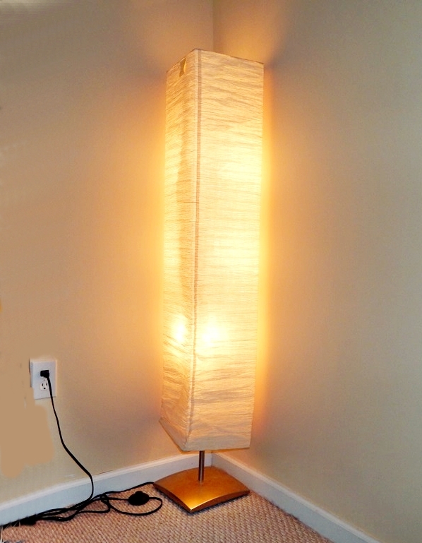Modern Asian Style Tall Paper Floor Lamp