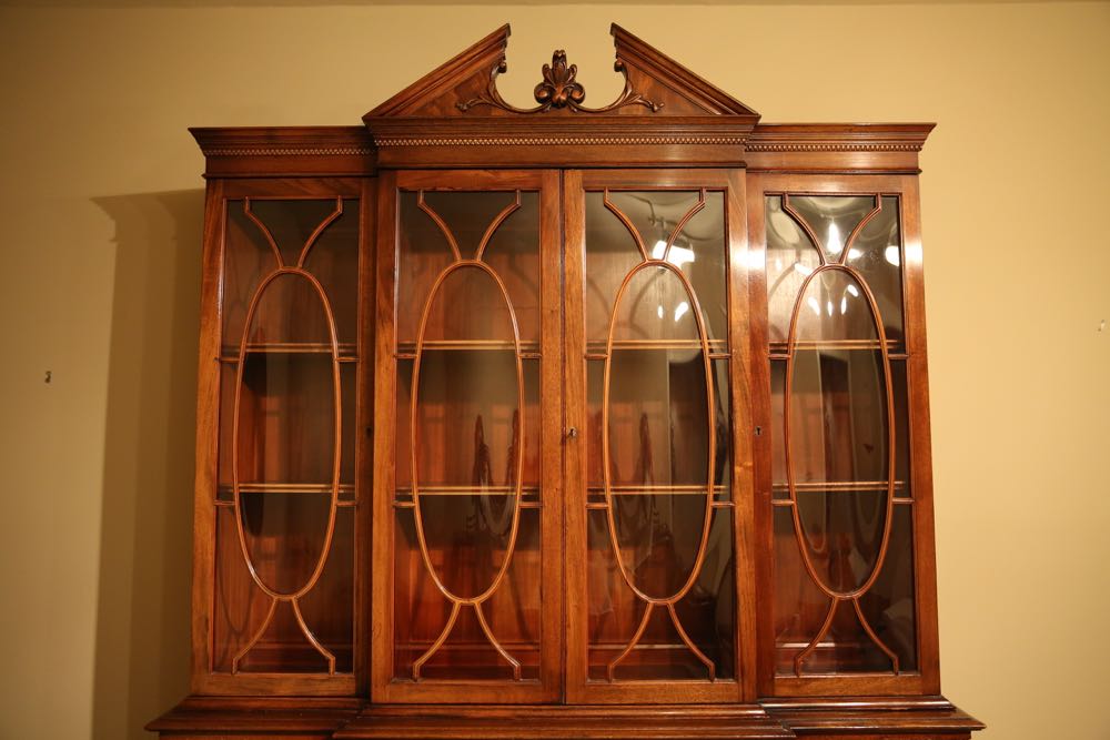 Genuine Mahogany Breakfront China Secretary