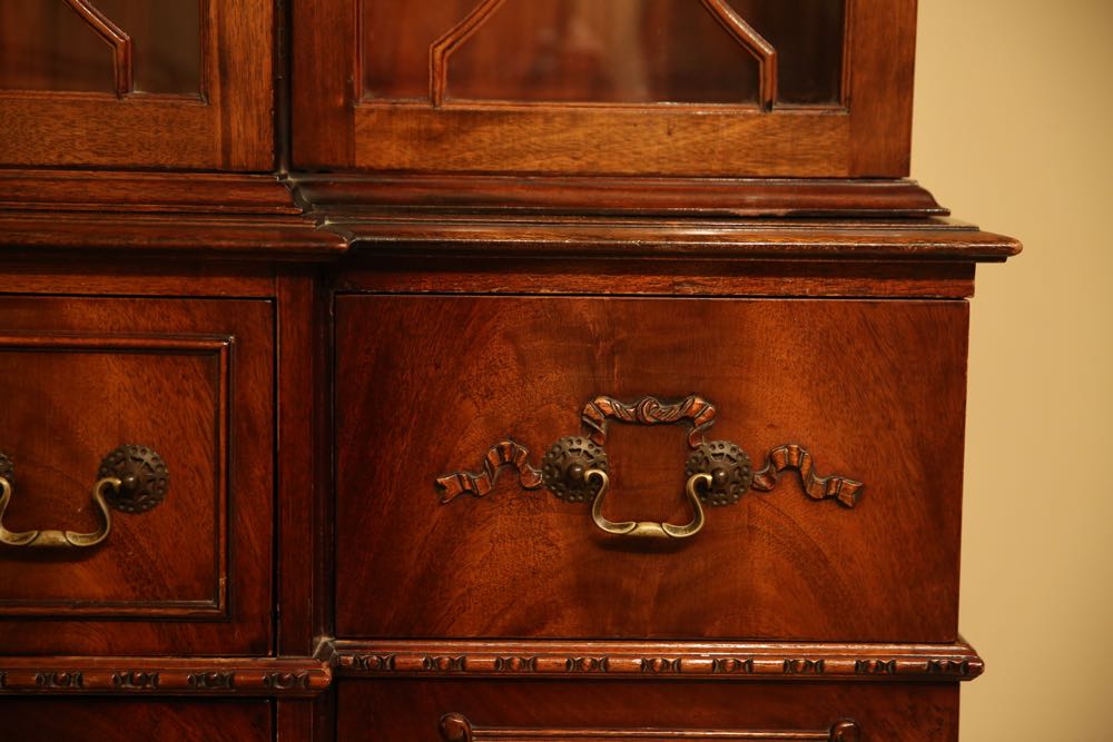 Genuine Mahogany Breakfront China Secretary