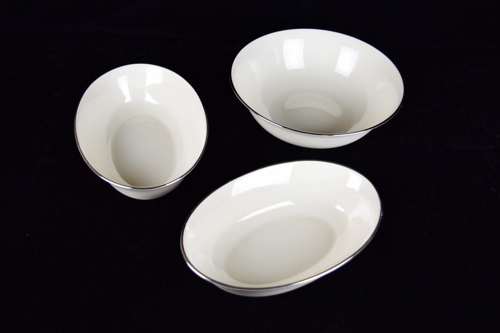 Elegant Lenox "Maywood" Pattern Dinnerware with Platinum Band
