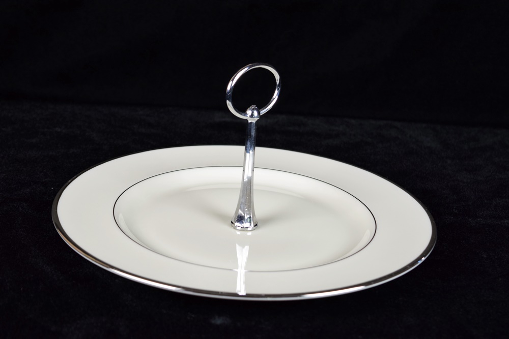 Elegant Lenox "Maywood" Pattern Dinnerware with Platinum Band