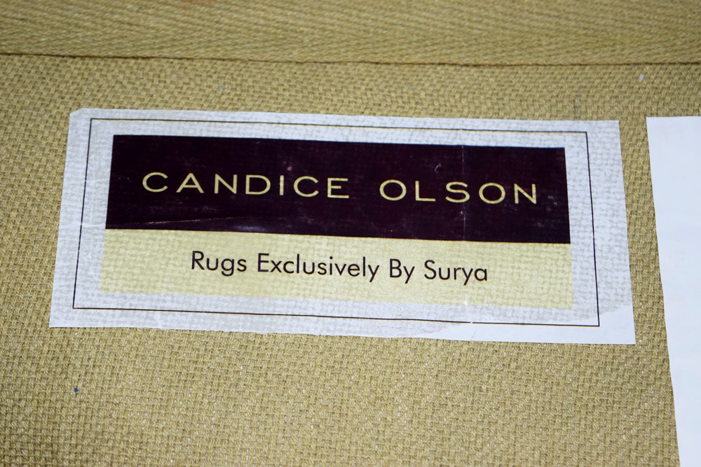 Candace Olson 100% Wool Floral Rug in Pale Blue and Beige