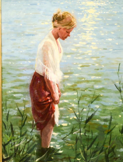 Original Richard Boyer Oil Painting "Walk in the Water"