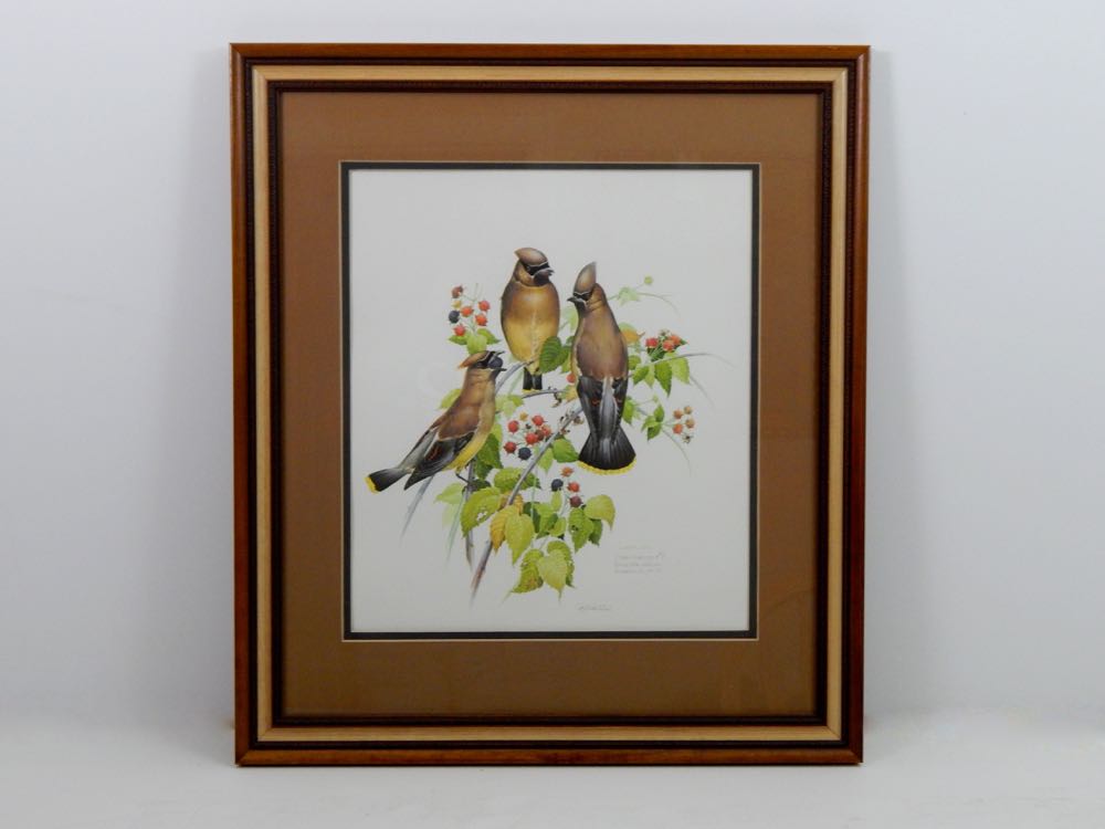 1977 "Cedar Waxwings" by Don Whitlach