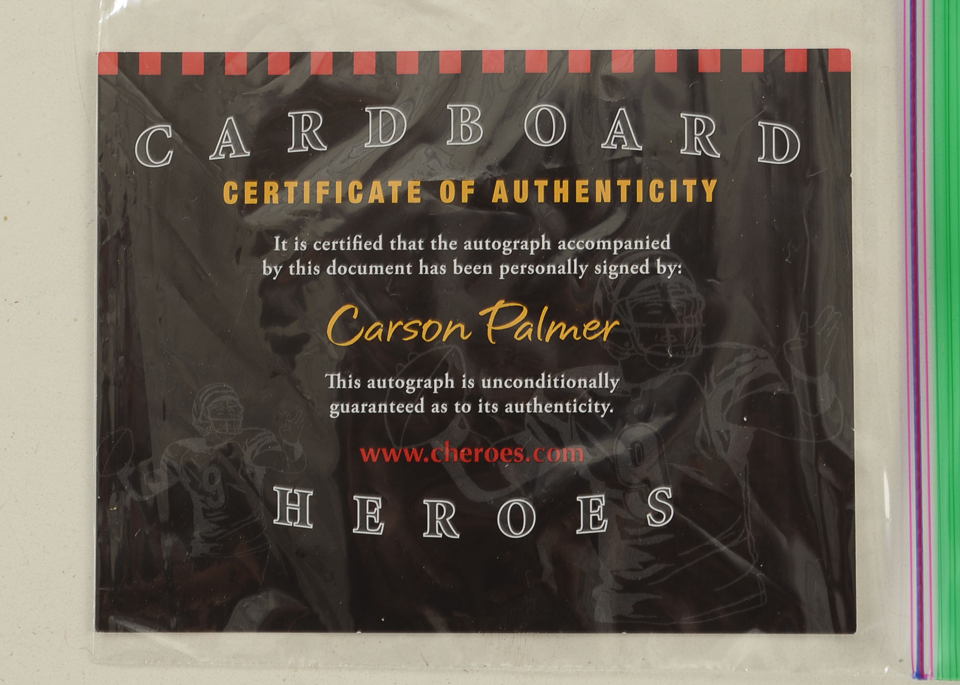 Carson Palmer Signed Jersey  COA