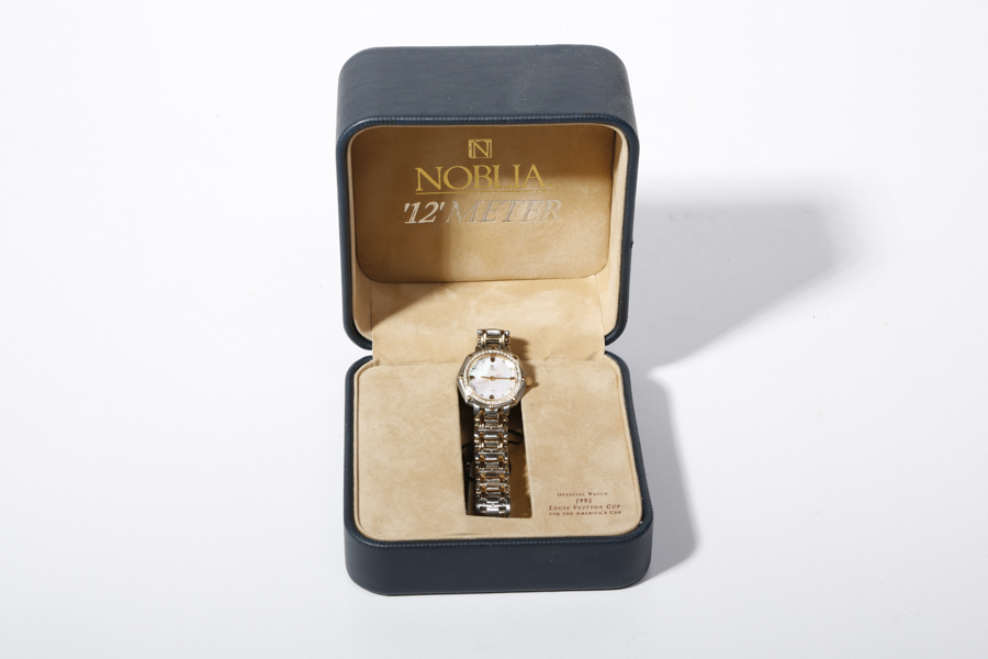 Noblia 18K Gold and Diamond Bezel Watch