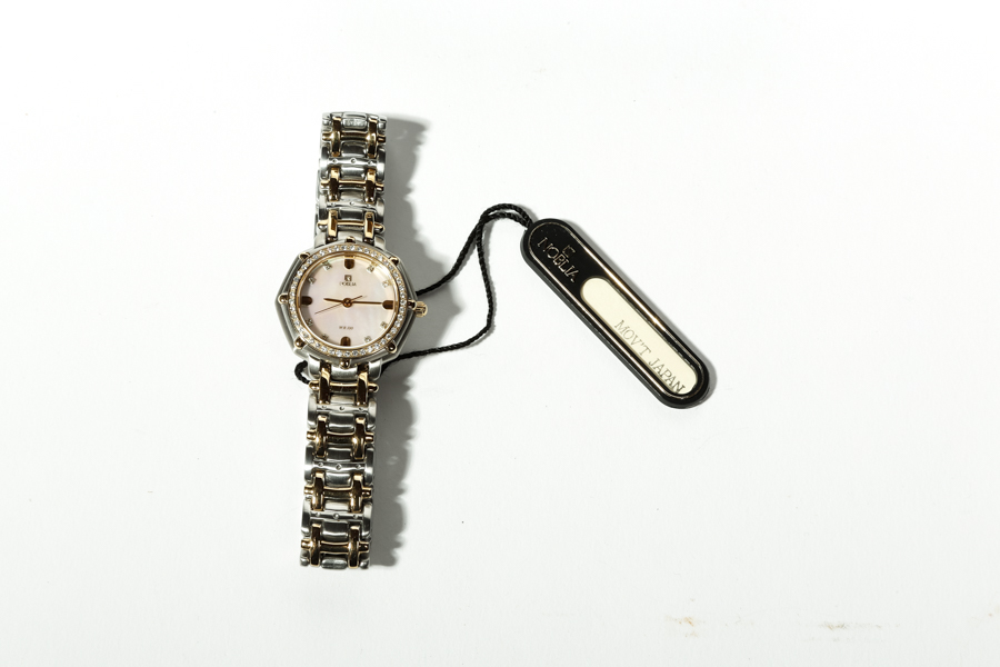 Noblia 18K Gold and Diamond Bezel Watch