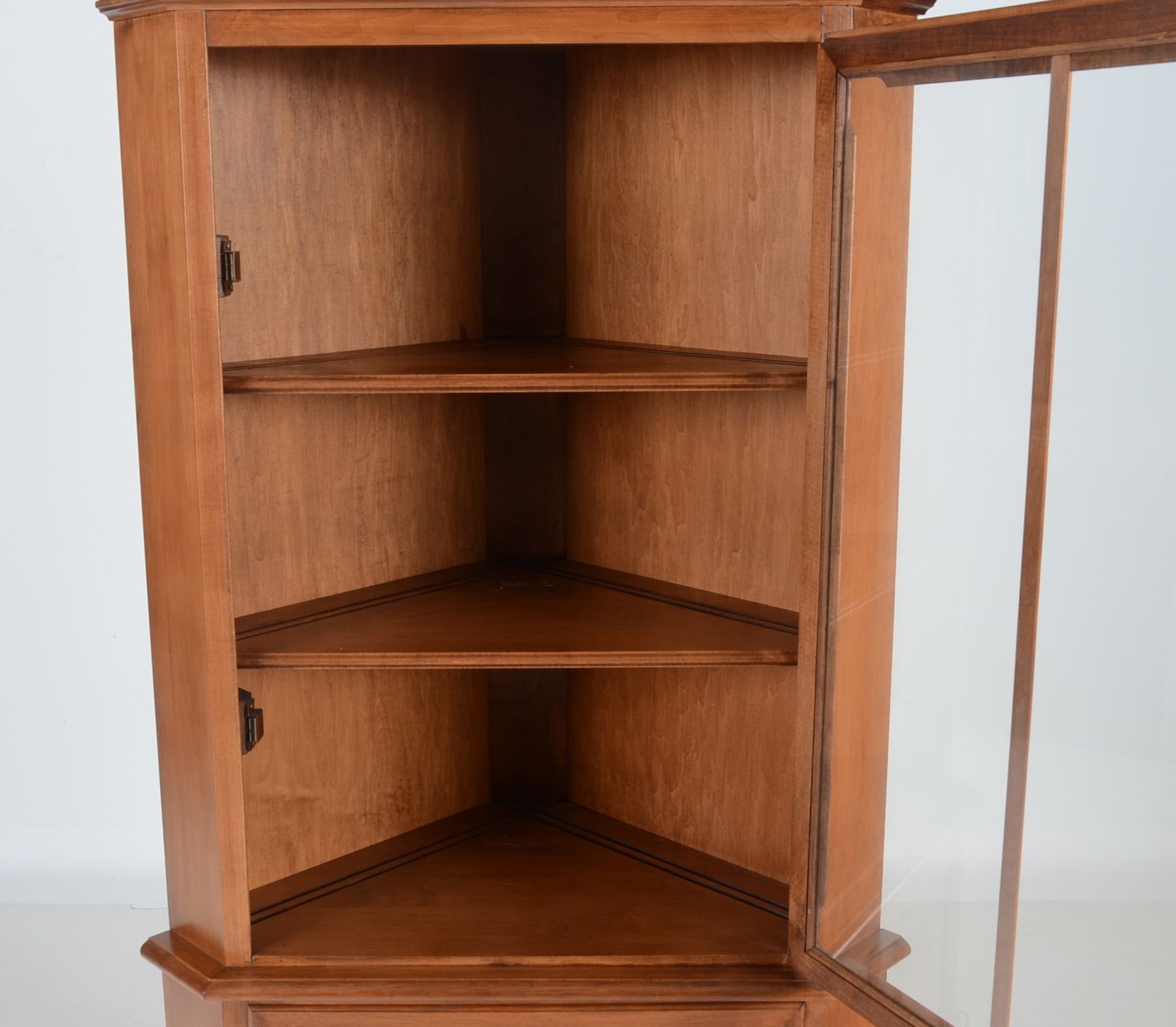 Vintage Tell City Maple Corner Cabinet
