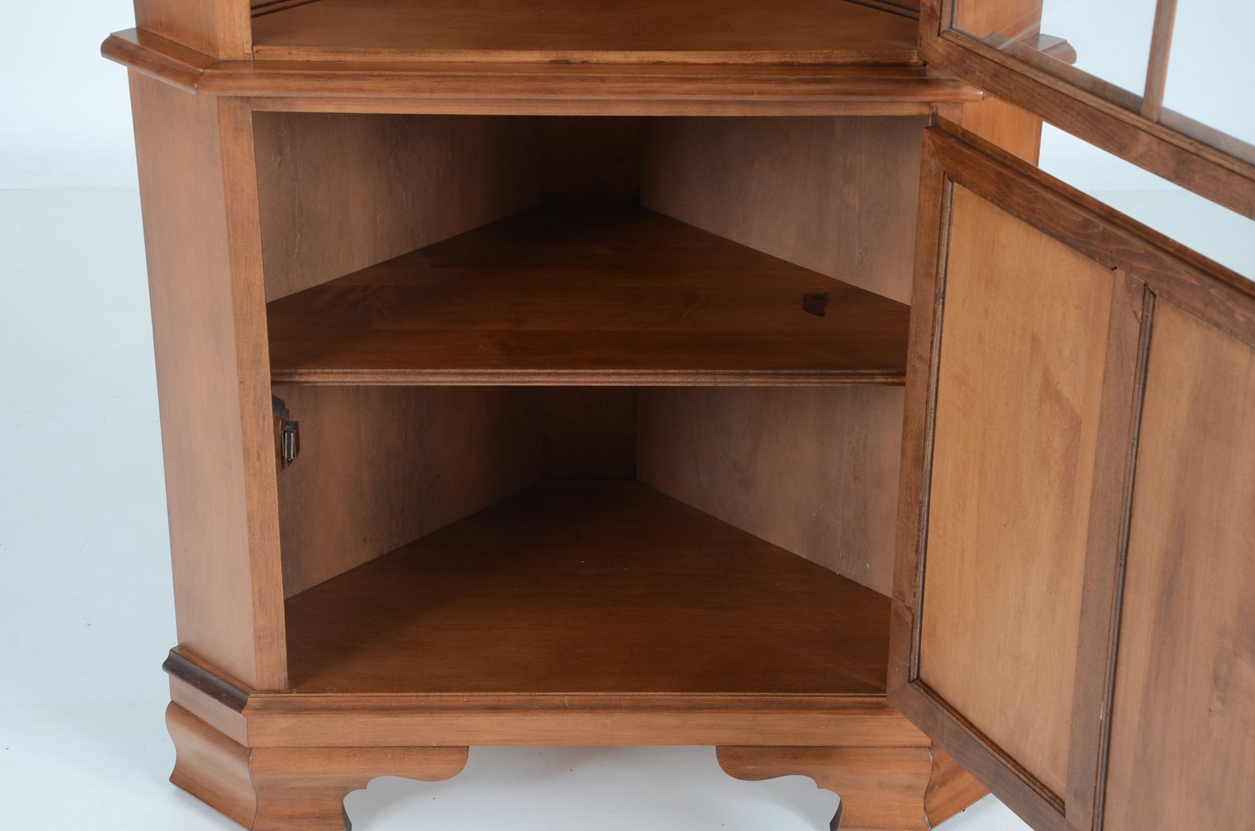 Vintage Tell City Maple Corner Cabinet