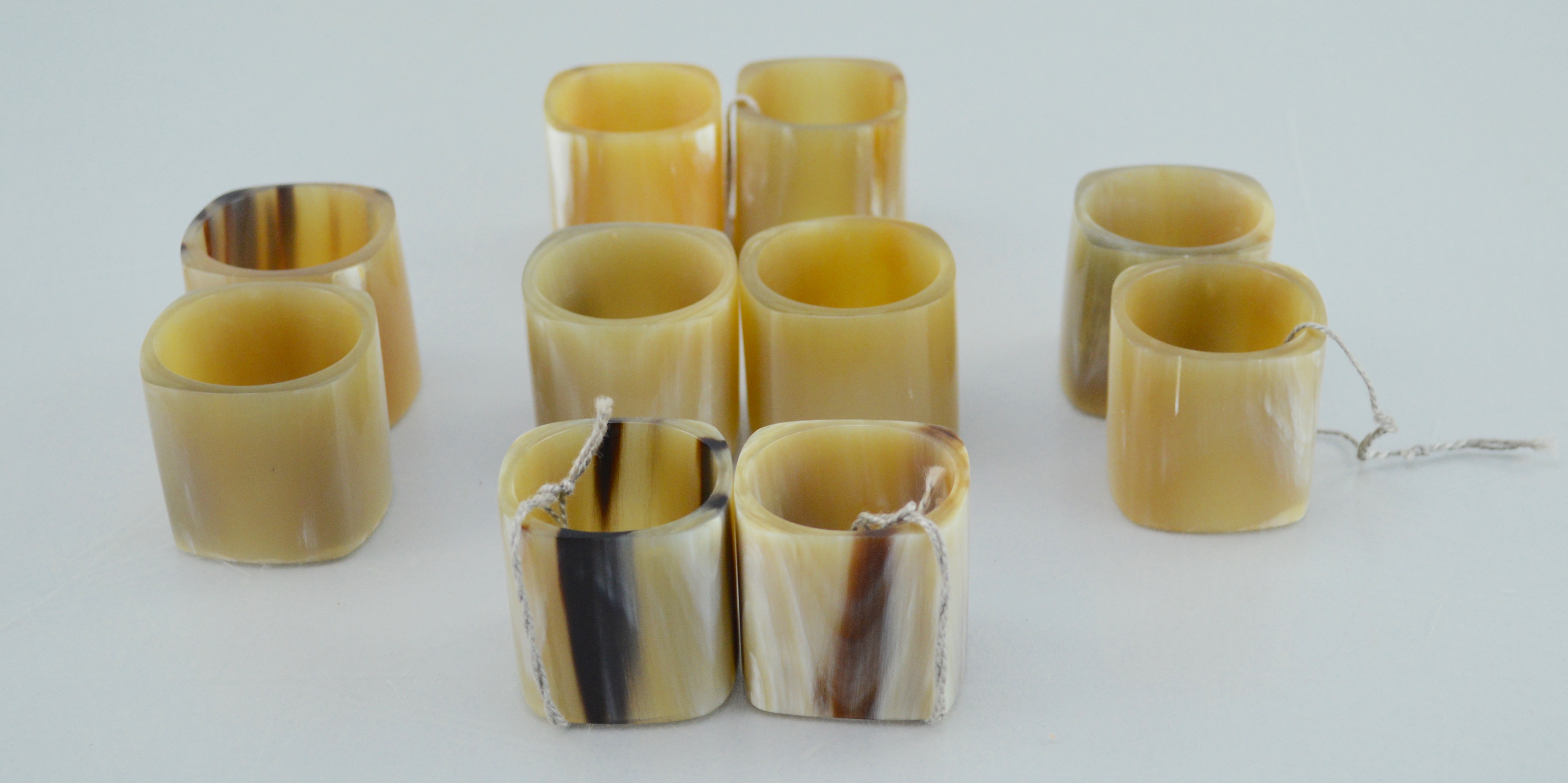 Acacia plates and Ten Faux Tortoise Napkin Holders