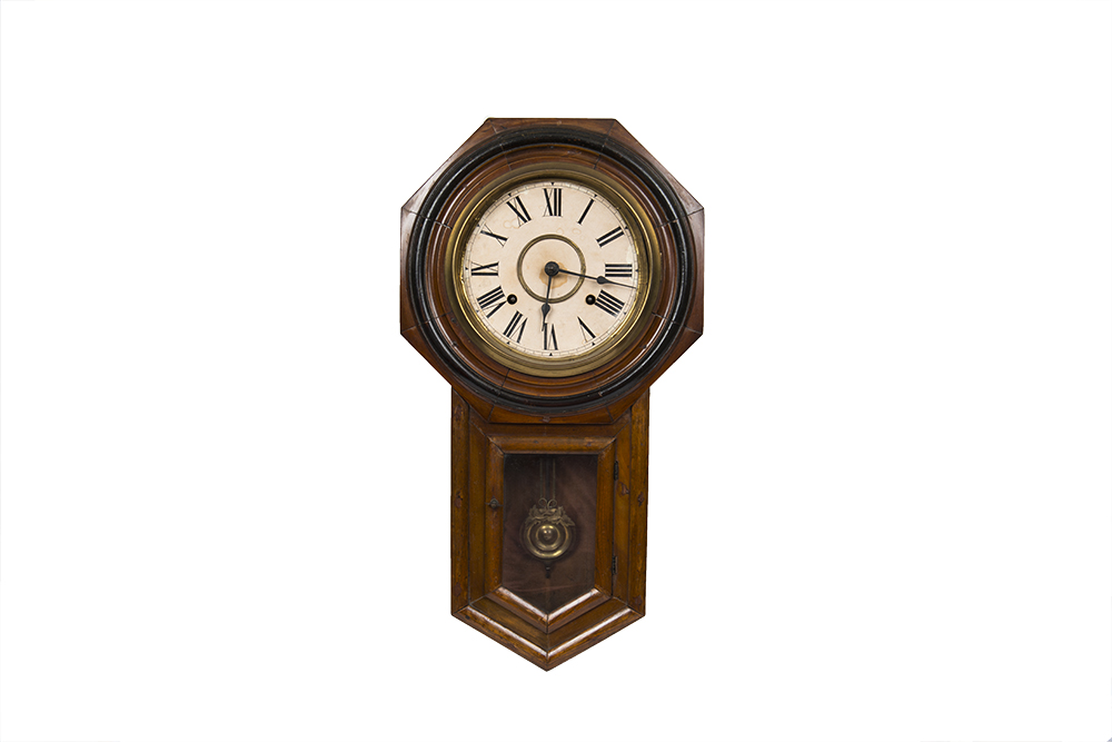 Antique Japanese Oak Wall Clock