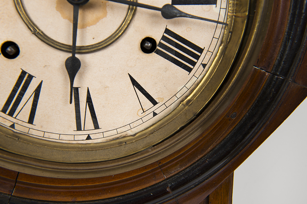 Antique Japanese Oak Wall Clock