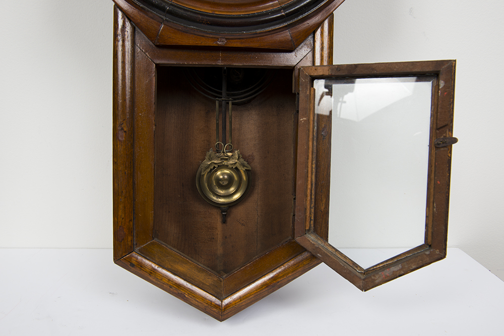 Antique Japanese Oak Wall Clock