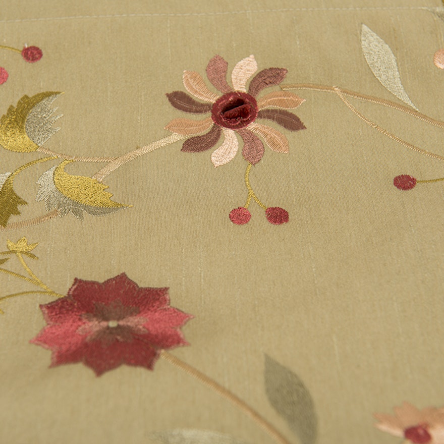 Embroidered Silk Taffeta Curtains