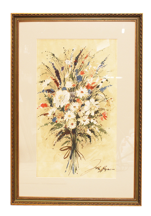 John Haym Photo Offset Lithograph of a Bouquet of Flowers