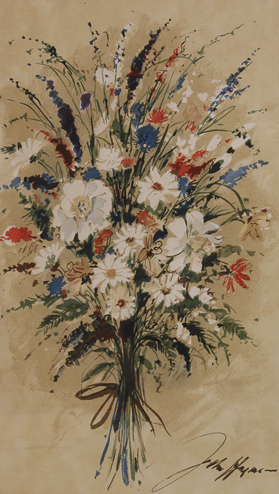 John Haym Photo Offset Lithograph of a Bouquet of Flowers