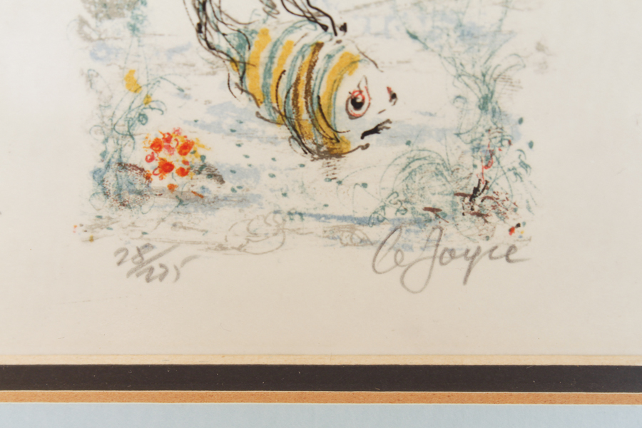 Limited Edition A. Joyce Stone Lithograph of "Gold Stripe"