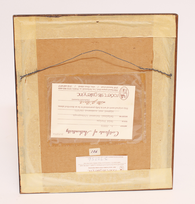 Limited Edition A. Joyce Stone Lithograph of "Gold Stripe"