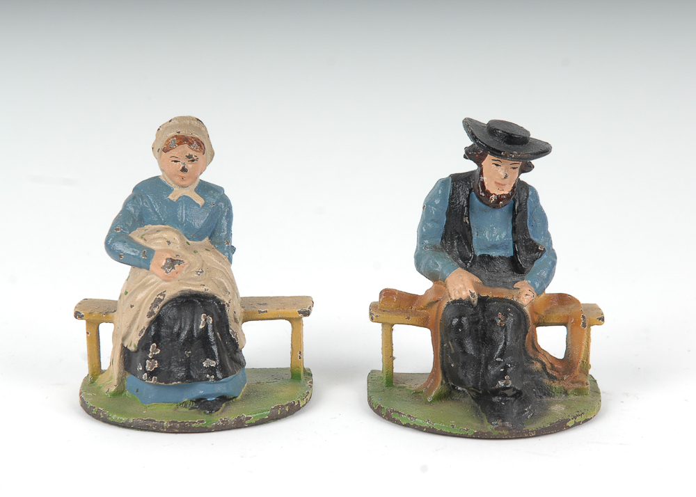 Pair of Vintage Cast Iron Amish Bookends