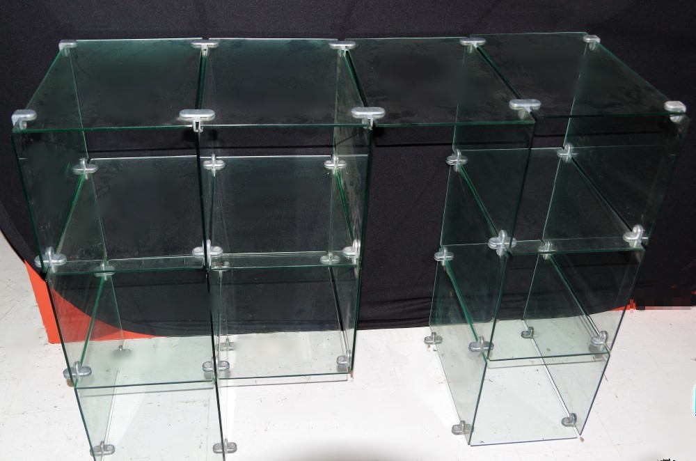 Cal-Tuf Modular Glass Panel Display Shelf Unit