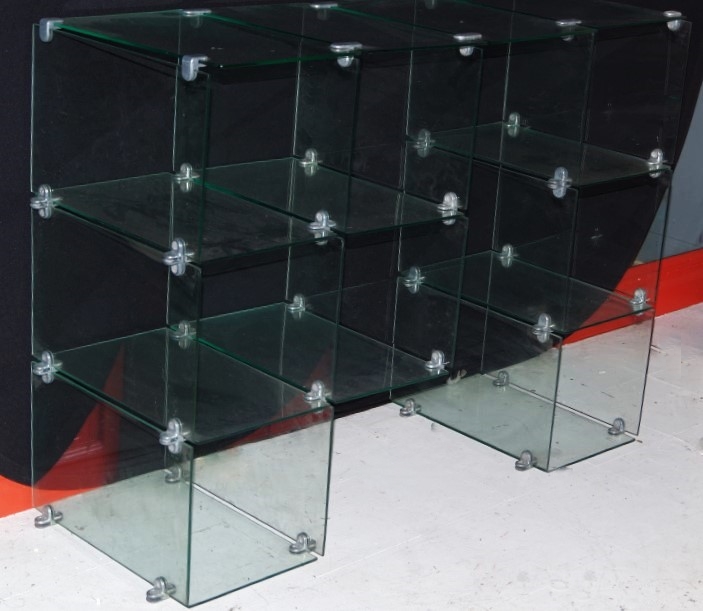 Cal-Tuf Modular Glass Panel Display Shelf Unit
