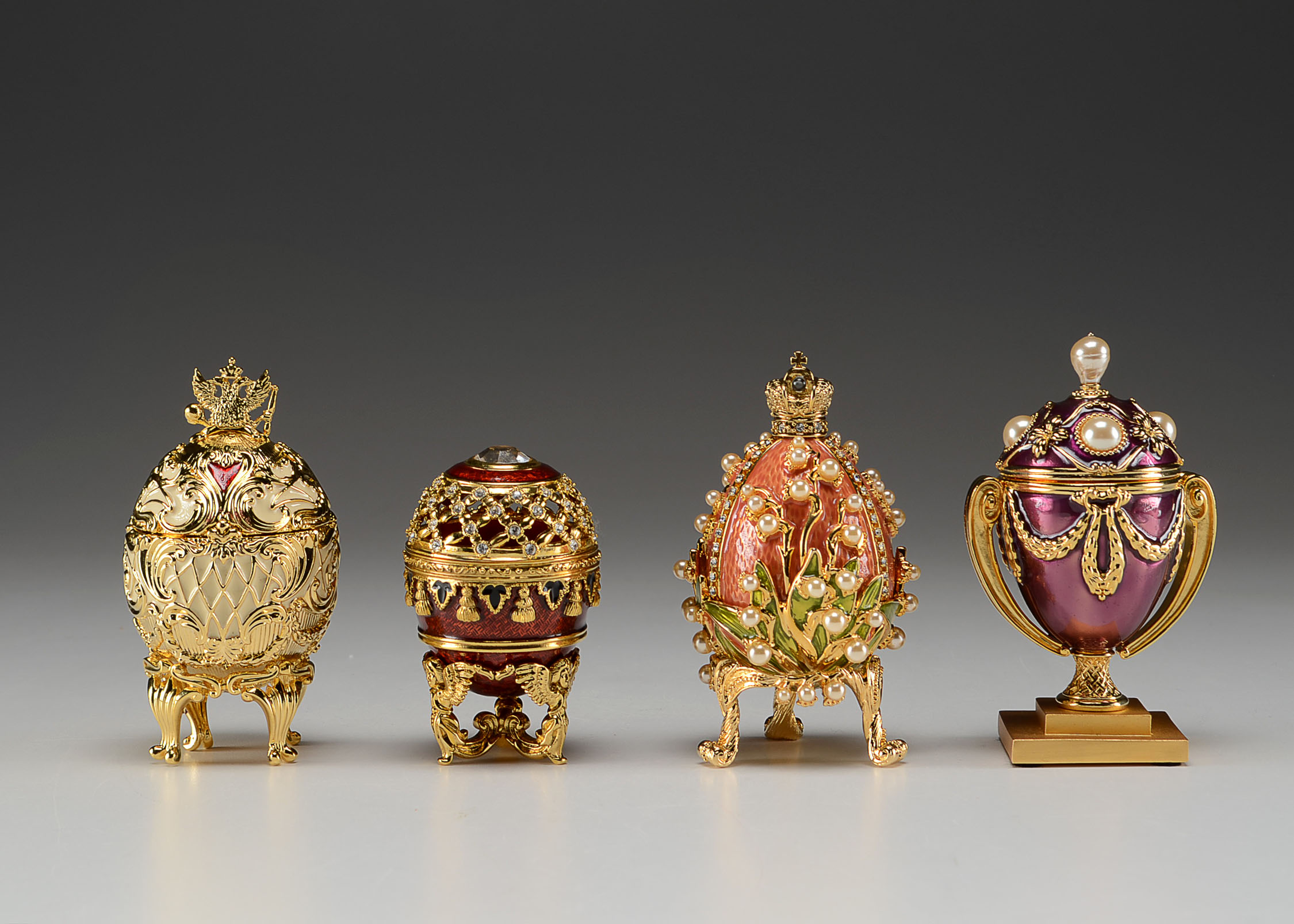 Set of Four Joan Rivers Imperial Treasures II Fabergé Eggs