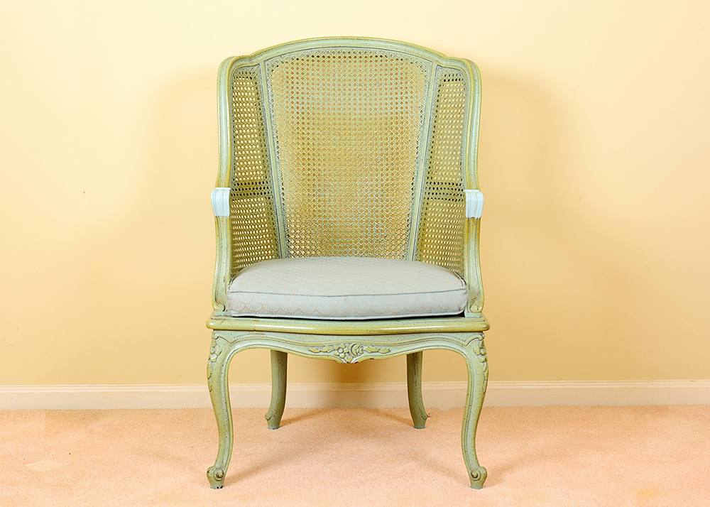 Seafoam Green Cane Back Chairs