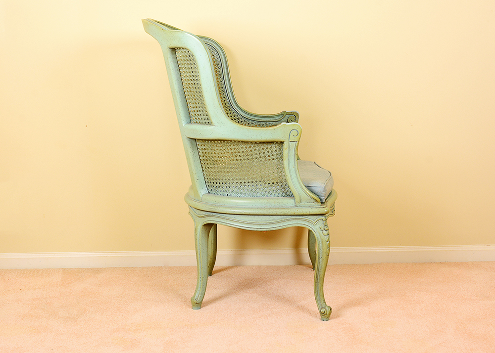 Seafoam Green Cane Back Chairs