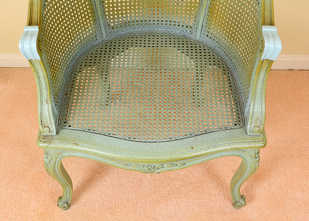 Seafoam Green Cane Back Chairs